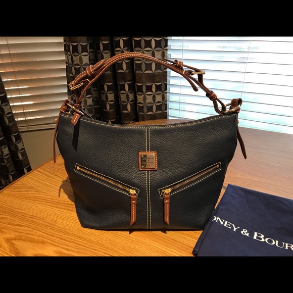 Dooney & Bourke MARY Navy Pebble leather Hobo Bag